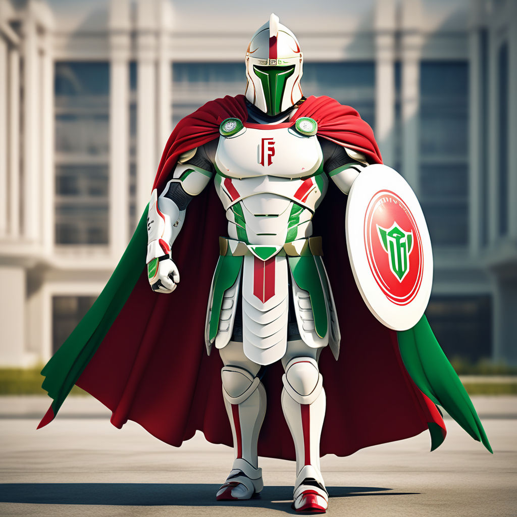 Very Giant spartan warrior with soccer uniform in white gree... by ...