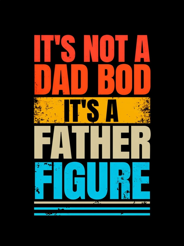 Vibrant Motivational 'Dad Bod' Typography T-Shirt