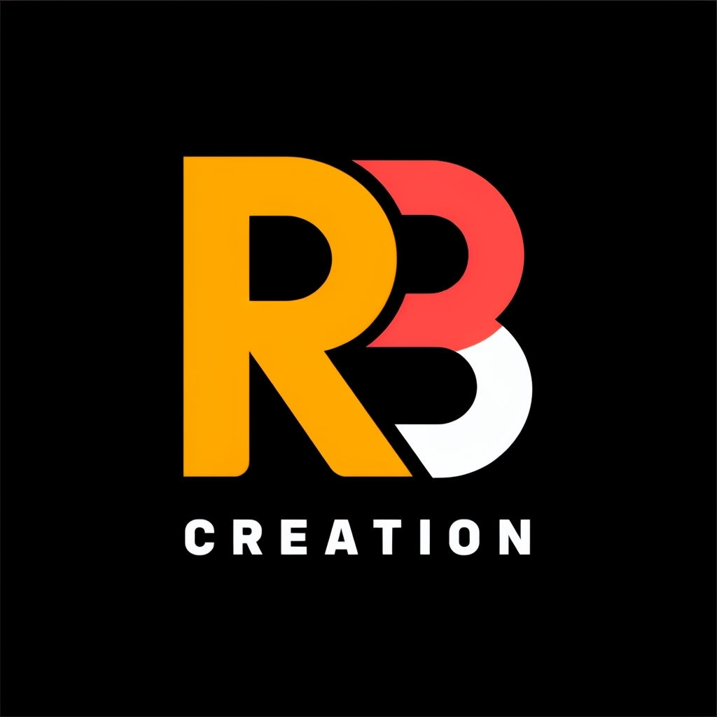 Modern Amber Yellow and Coral Red RB Monogram Logo