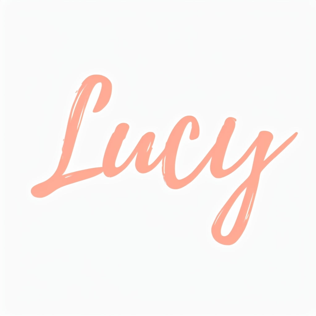 Elegant Rose Gold 'Lucy' Cursive Typography Design Monogram
