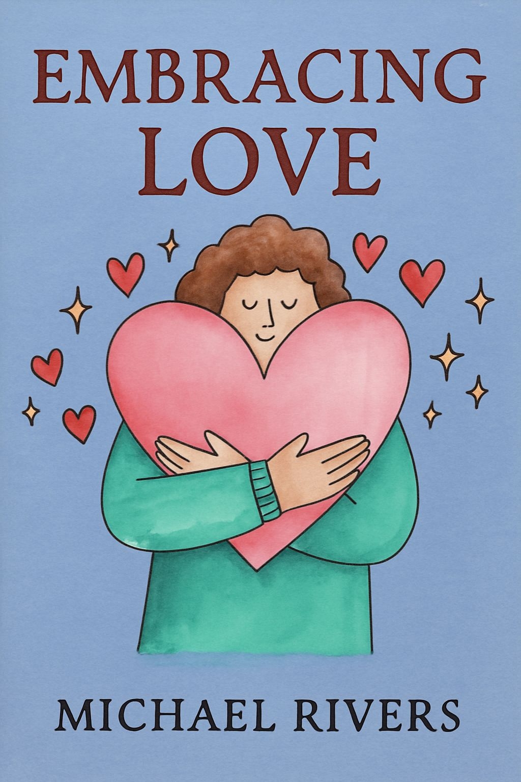 Whimsical Embracing Love Book Cover Illustration by Michael Rivers EBook Cover