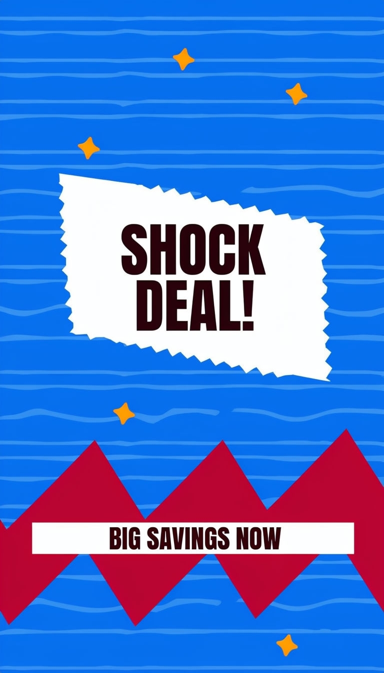 Vibrant Electric Blue Shock Deal Advertisement Design Ads