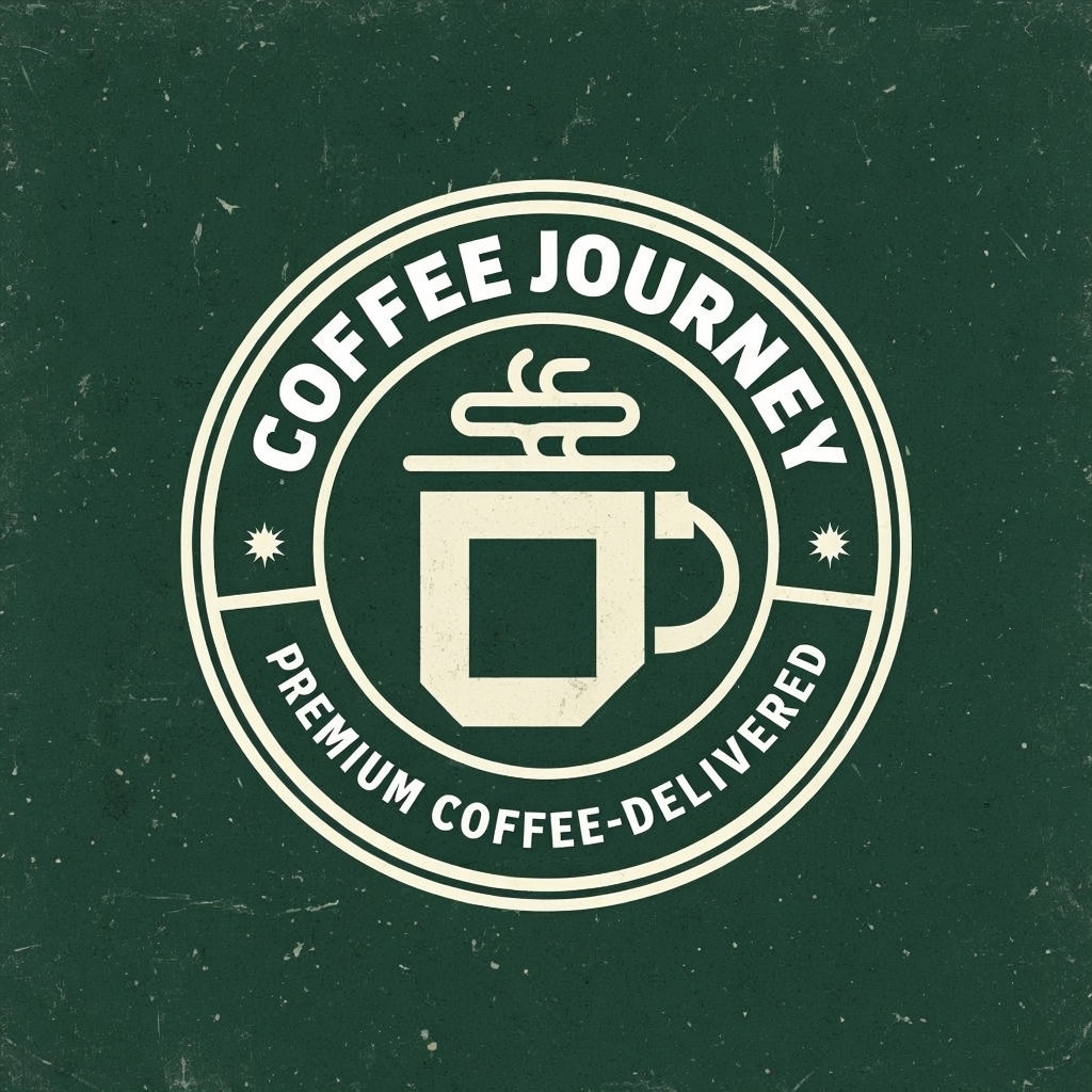 Vintage Coffee Journey Logo Design with Rustic Elements