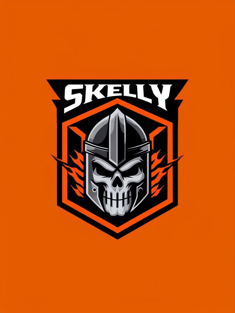 Fierce Skelly Esports Team Logo with Skull and Shield Design Logo