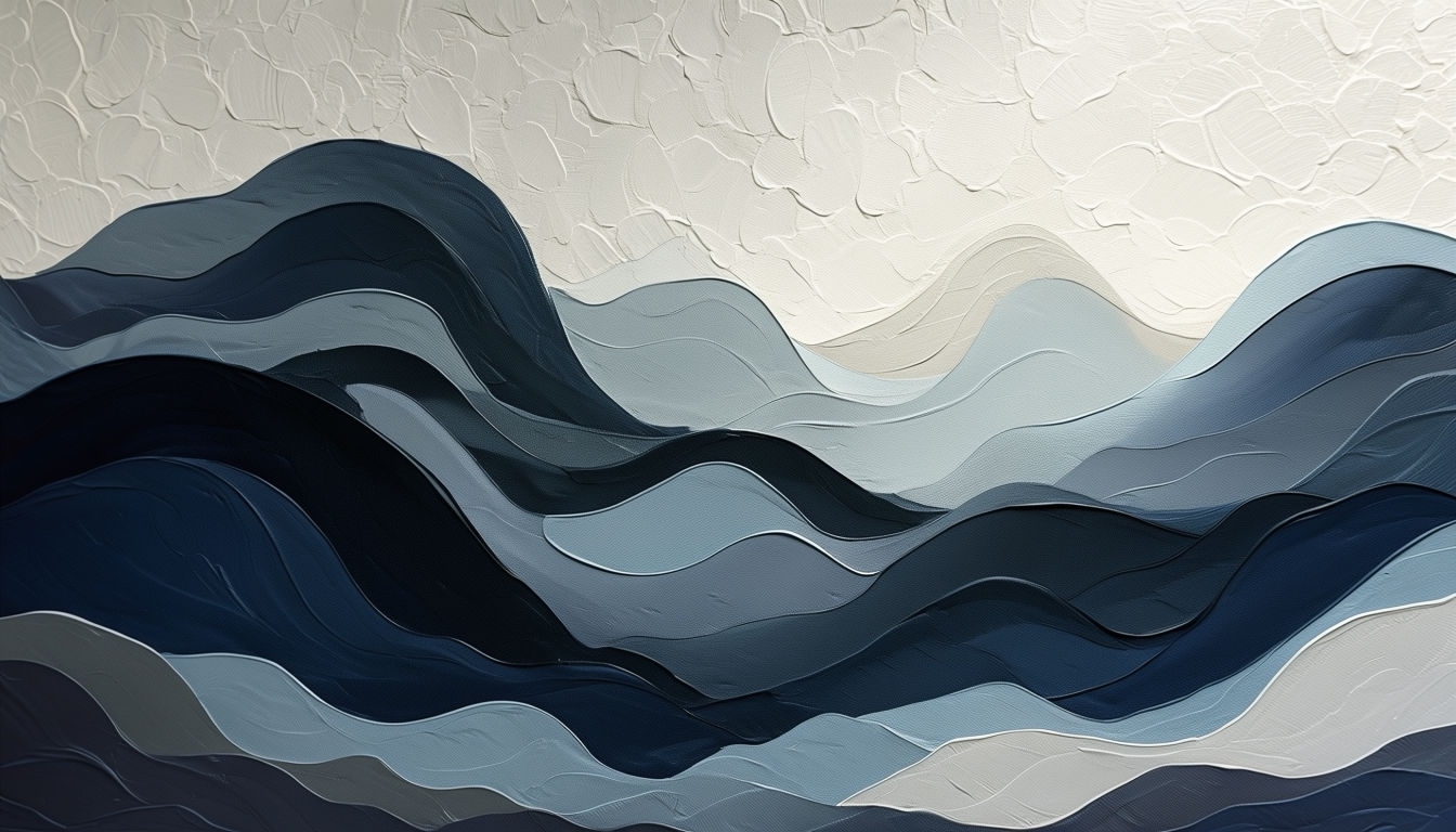 Serene Abstract Wave-Like Shapes Painting Virtual Backgrounds