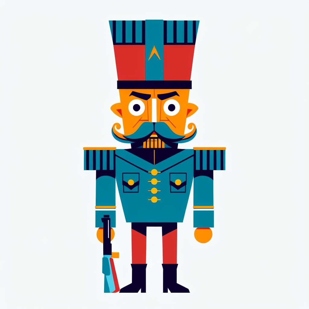 Whimsical Toy Soldier Character Illustration Sticker