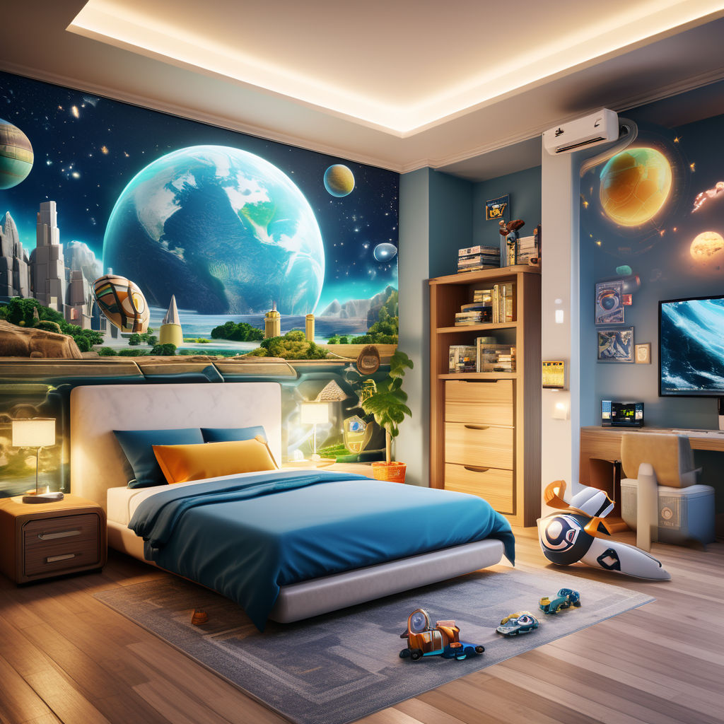 A boy's bedroom with an Atlantis themed wall by Donny Krisetya Surya ...