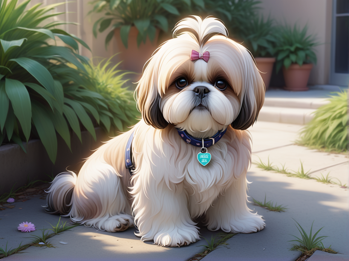 Illustration of a Shih Tzu with Precious Moments aesthetics by ...