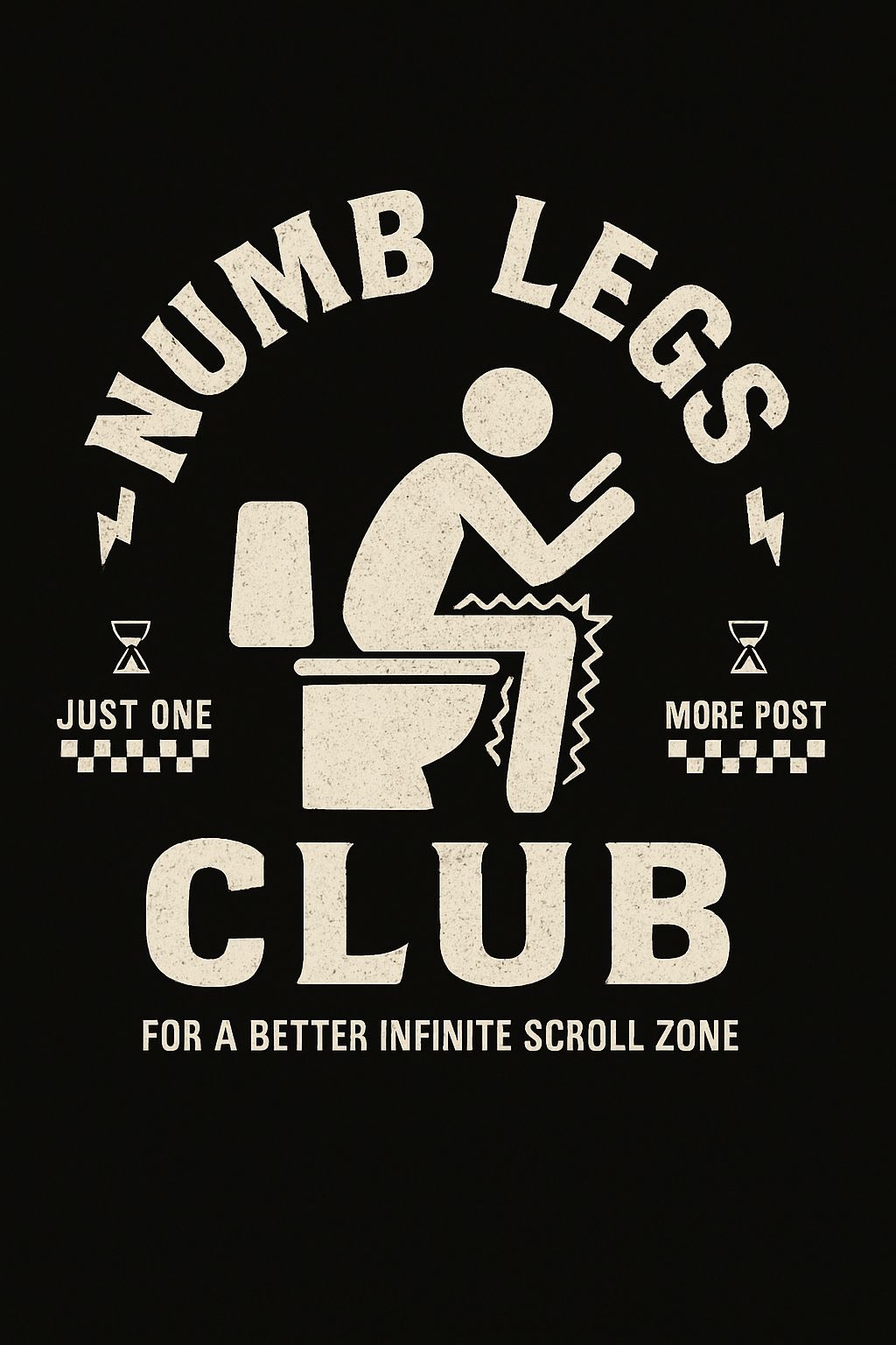 Humorous Numb Legs Infinite Scroll Zone Graphic Design Poster
