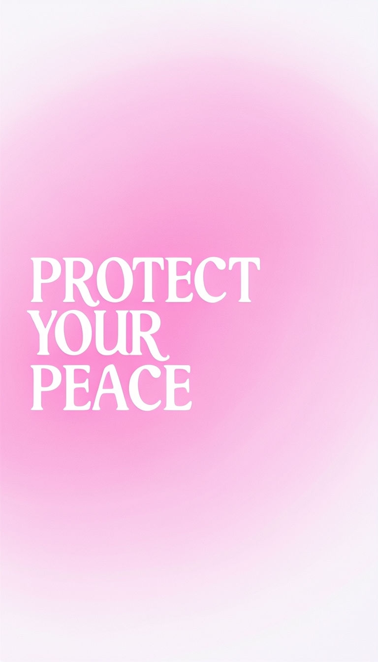 Protect Your Peace Minimalist Pink Gradient Poster