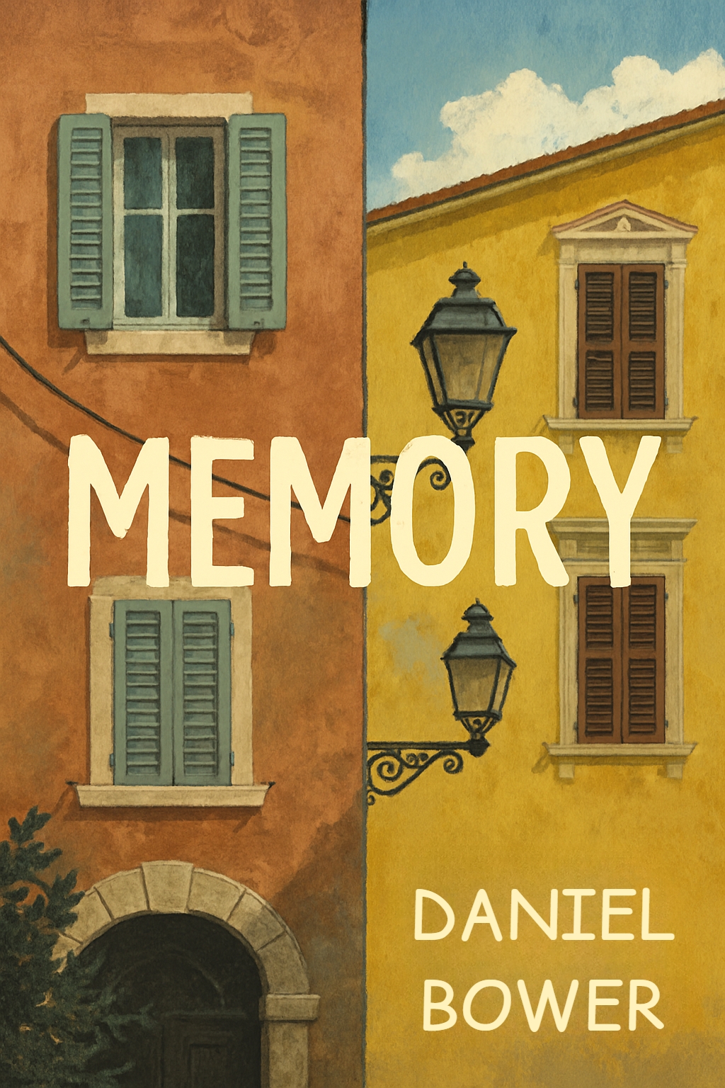 Nostalgic Building Illustration with Memory Title for EBook Cover