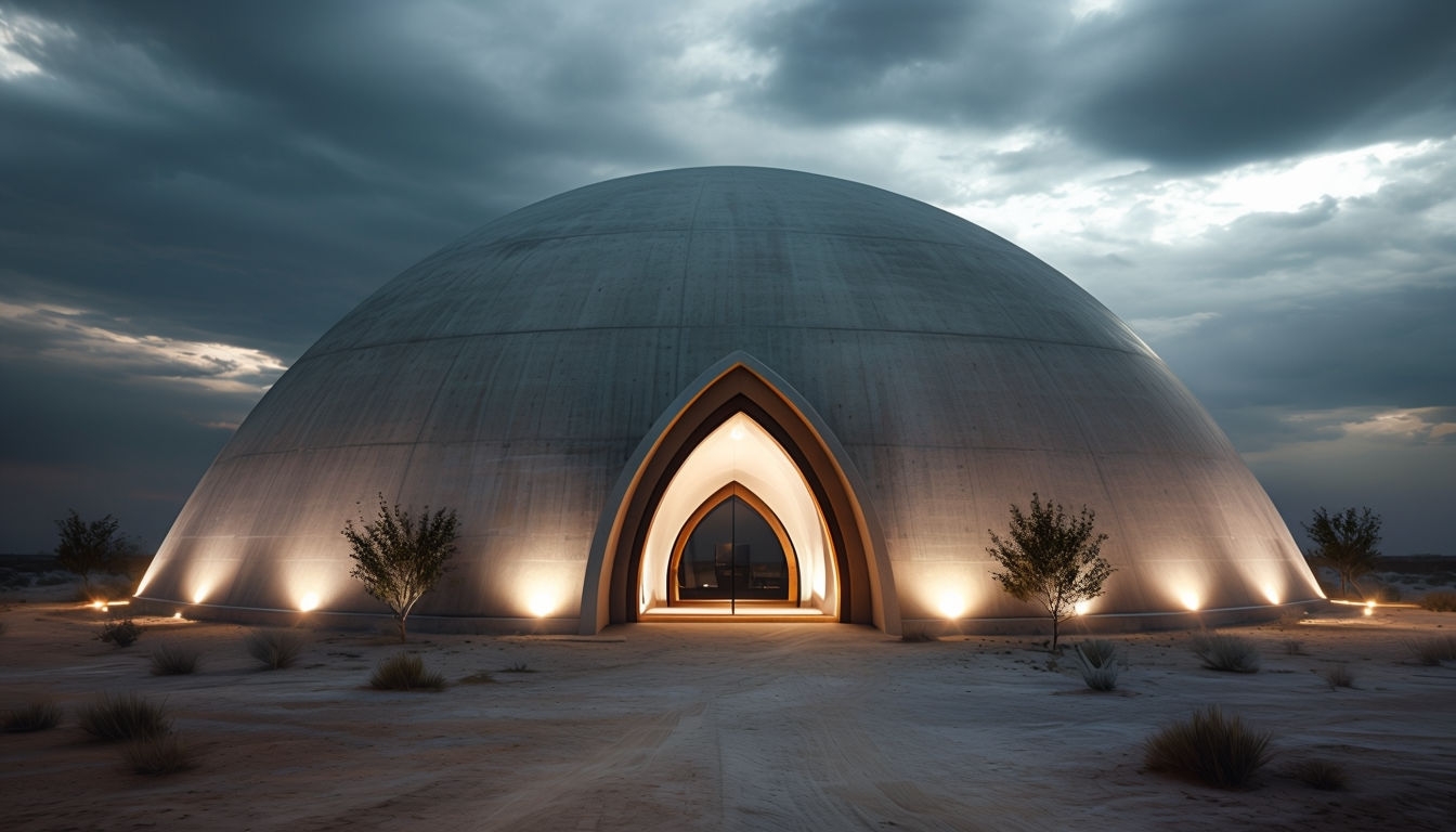 Dramatic Dome Structure with Eerie Atmosphere Virtual Background