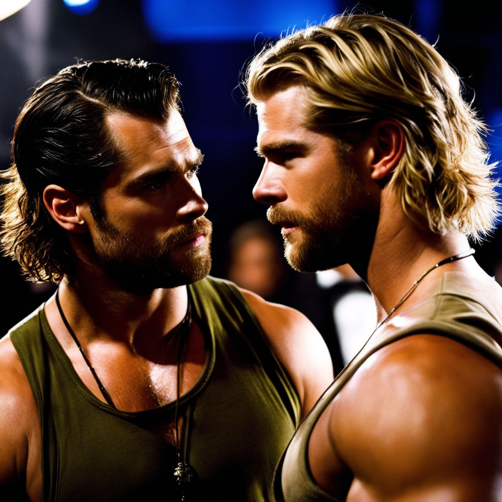 henry cavill kissing chris hemsworth