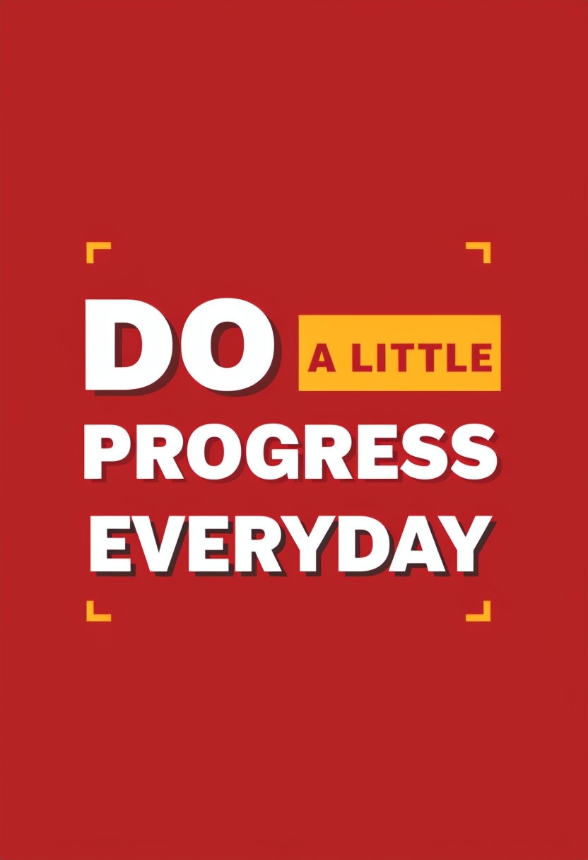 Motivational Minimalist Design Encouraging Daily Progress Poster