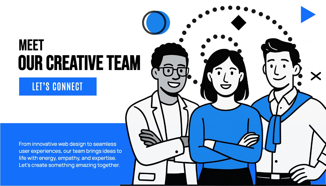 Creative Team Illustration with Dynamic Elements for Networking Banner