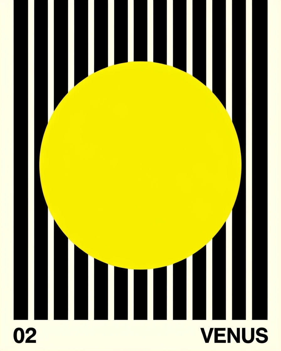 Minimalist Geometric Design with Yellow Circle T-Shirt