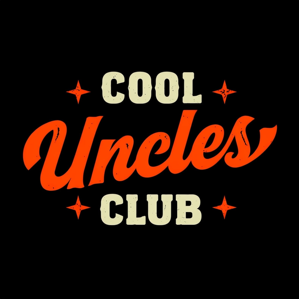 Cool Uncles Club Retro Typography Design T-Shirt