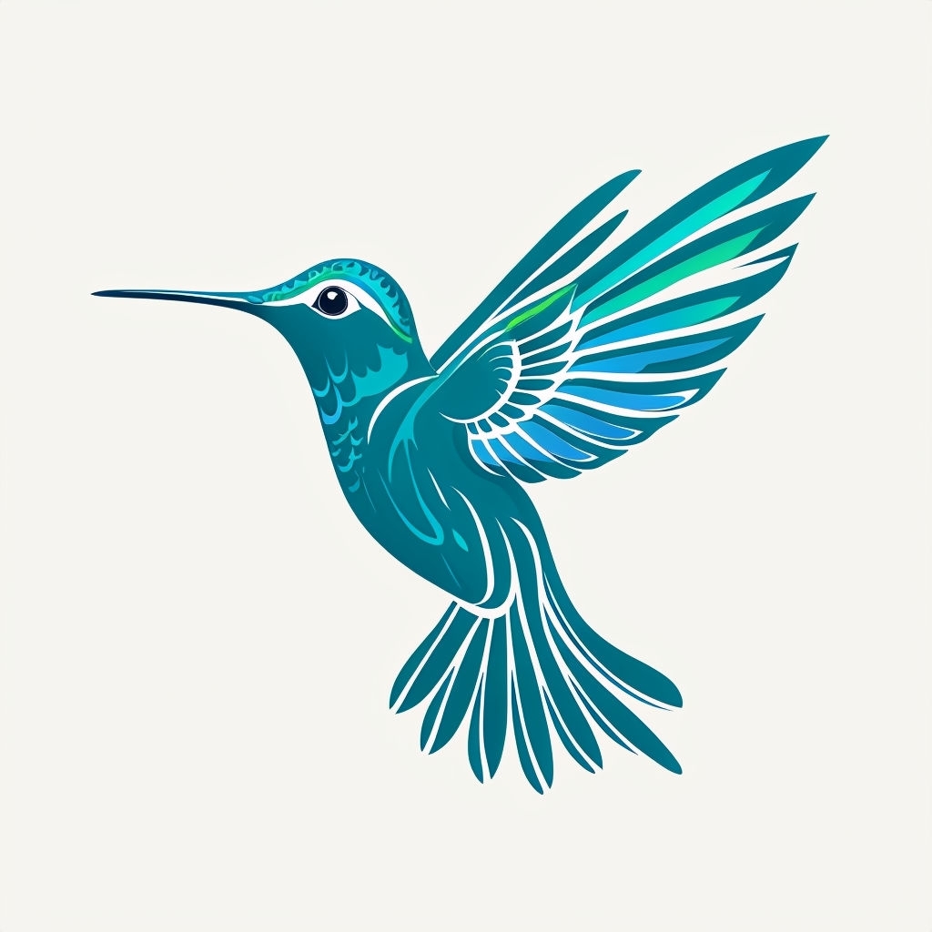 Vibrant Stylized Hummingbird Vector Illustration Sticker