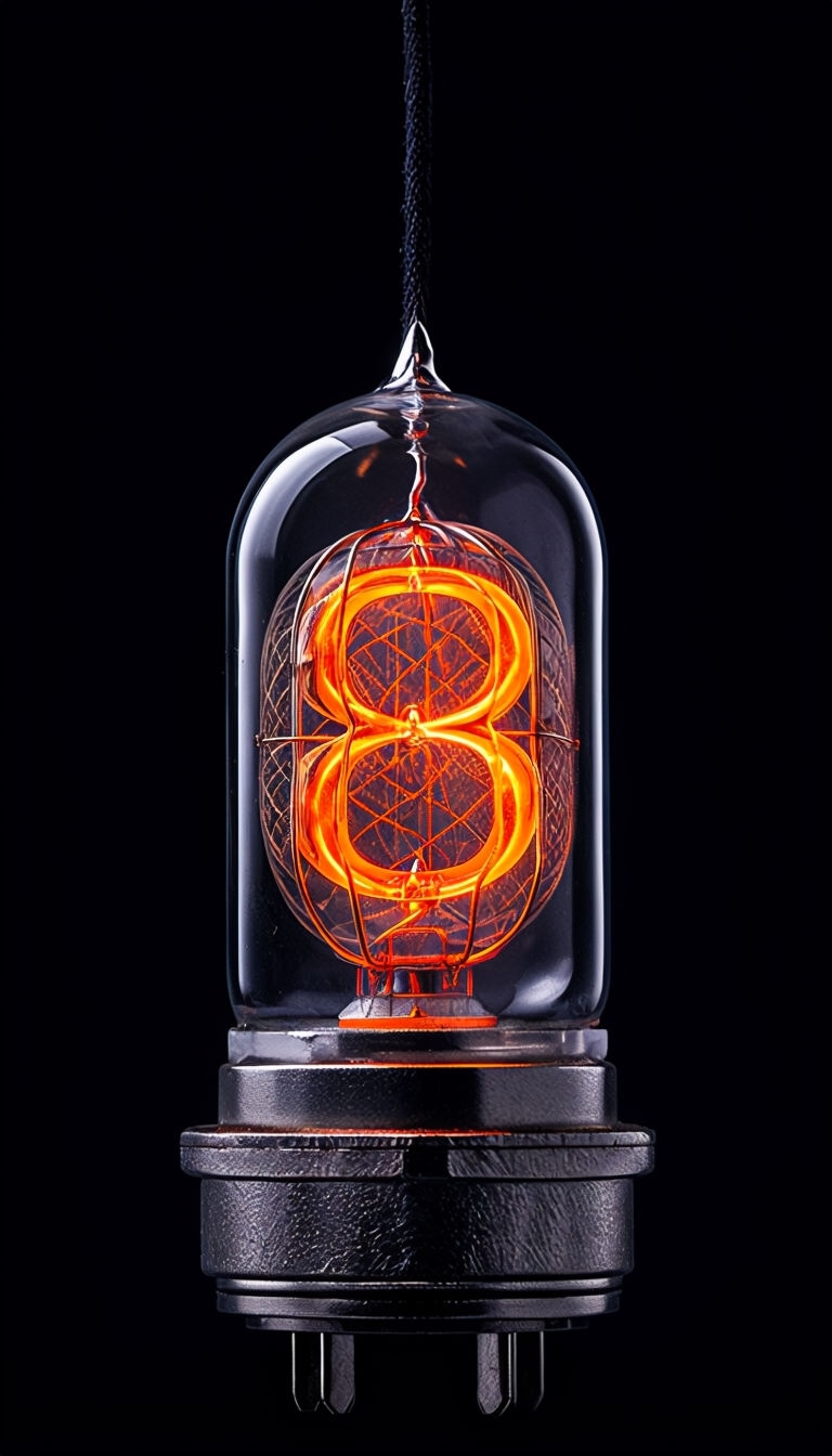 Vintage Nixie Tube with Electric Orange Glow Phone Case Cover