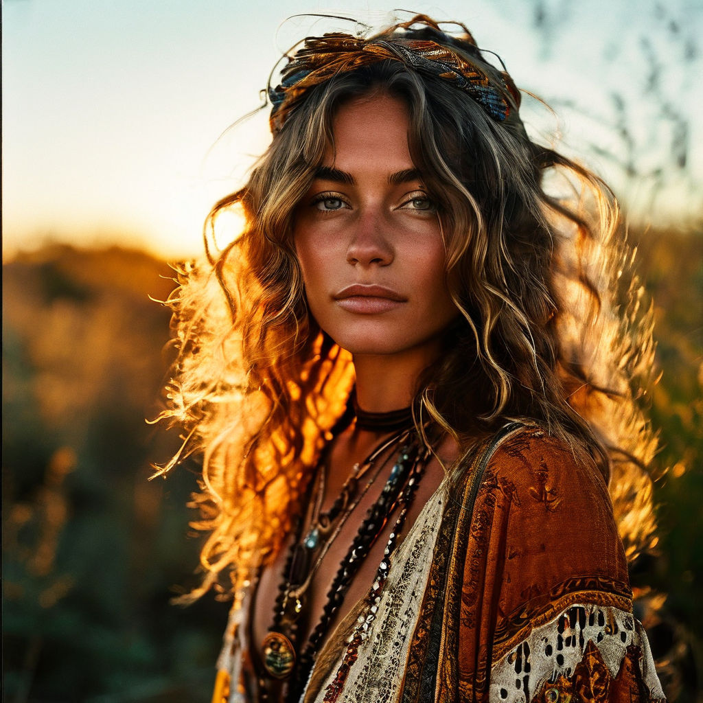 beautiful hippie woman