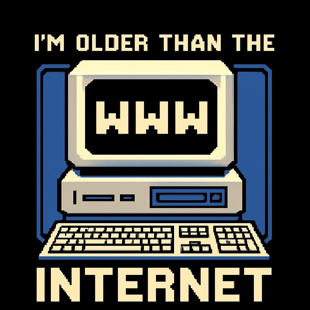 Retro Pixel Art Computer I'm Older Than The Internet T-Shirt
