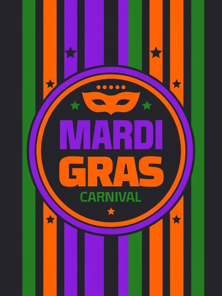 Vibrant Mardi Gras Carnival Celebration Poster Design