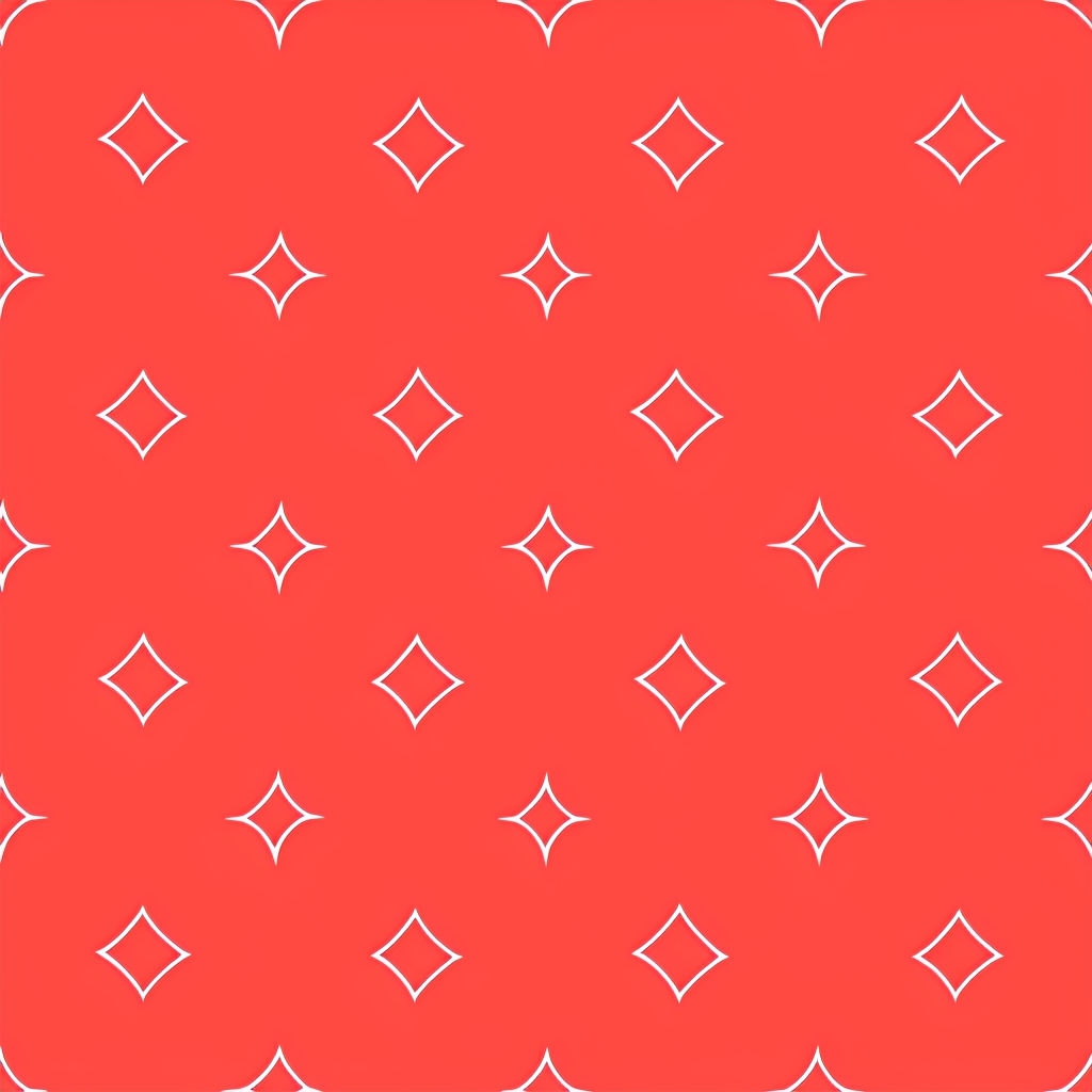 Modern Minimalist Coral Red Diamond Star Pattern Seamless
