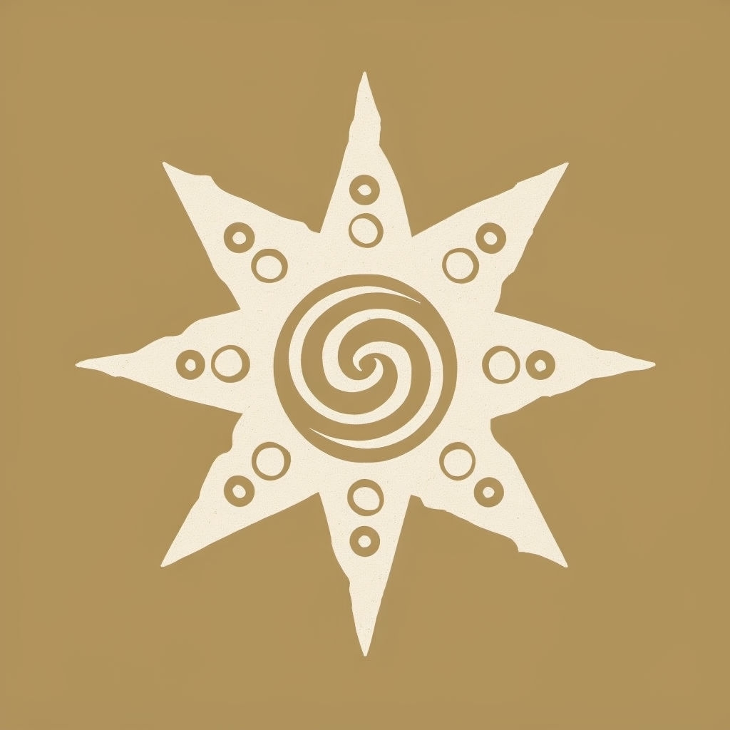 Minimalist Sun Symbol with Spirals Design T-shirt