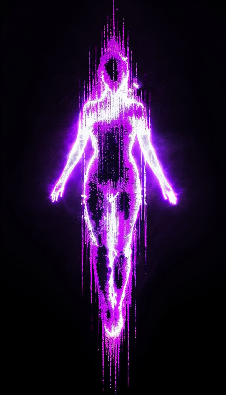 Luminous Ethereal Human Silhouette Abstract Mobile Wallpaper