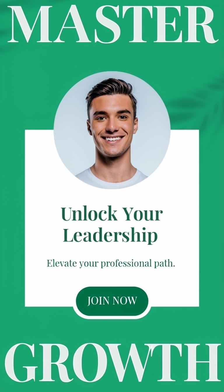 Emerald Green Leadership Growth Advertisement Design Template Ads