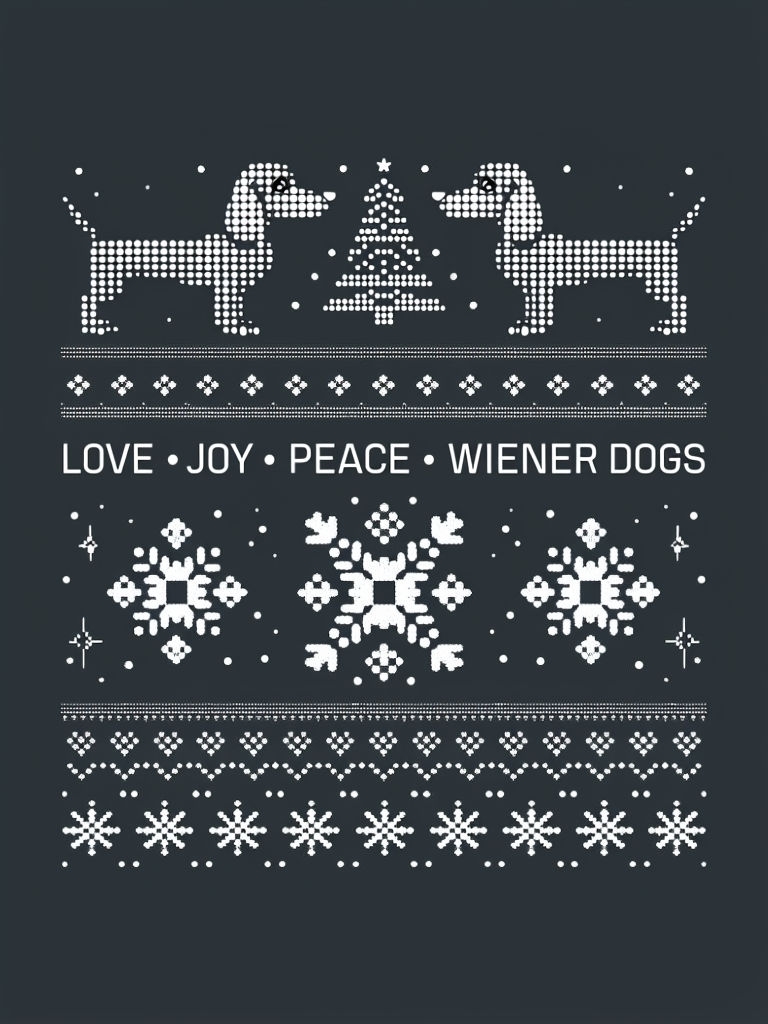 Festive Pixel Art Dachshund Christmas T-Shirt