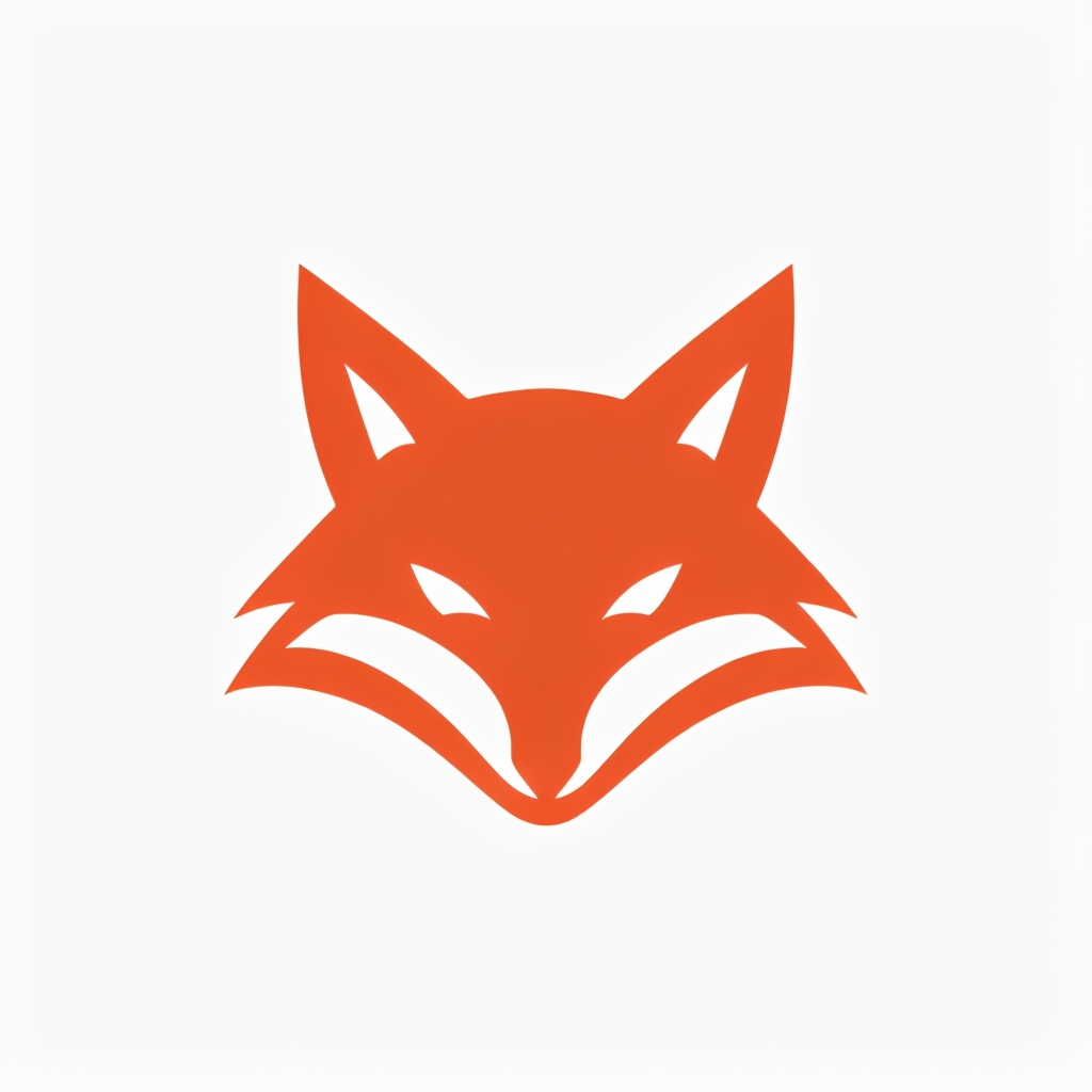 Geometric Fox Head Minimalist Logo Design