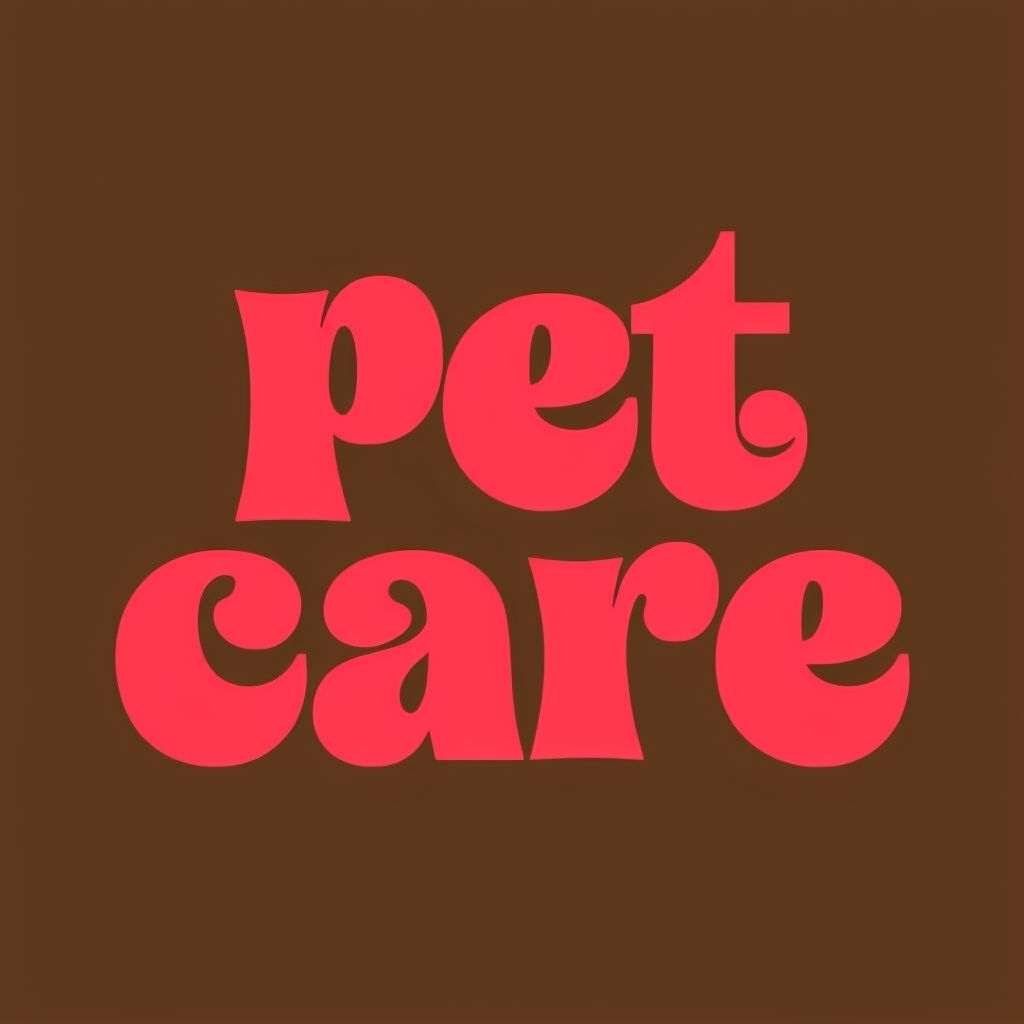 Playful Coral Pink Pet Care Logo Design Against Brown Background