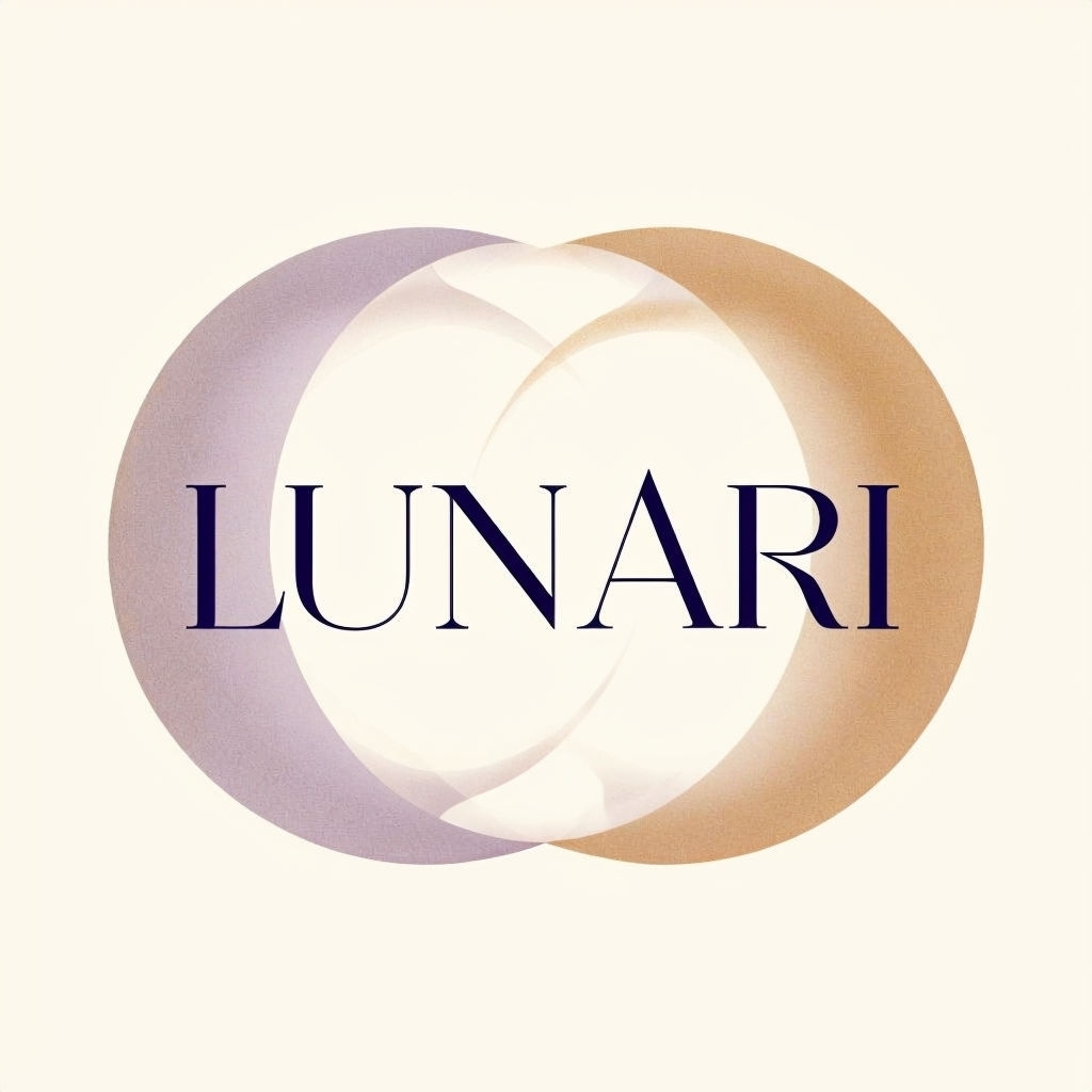 Luxurious Lunari Logo with Elegant Crescent Designs for Skincare