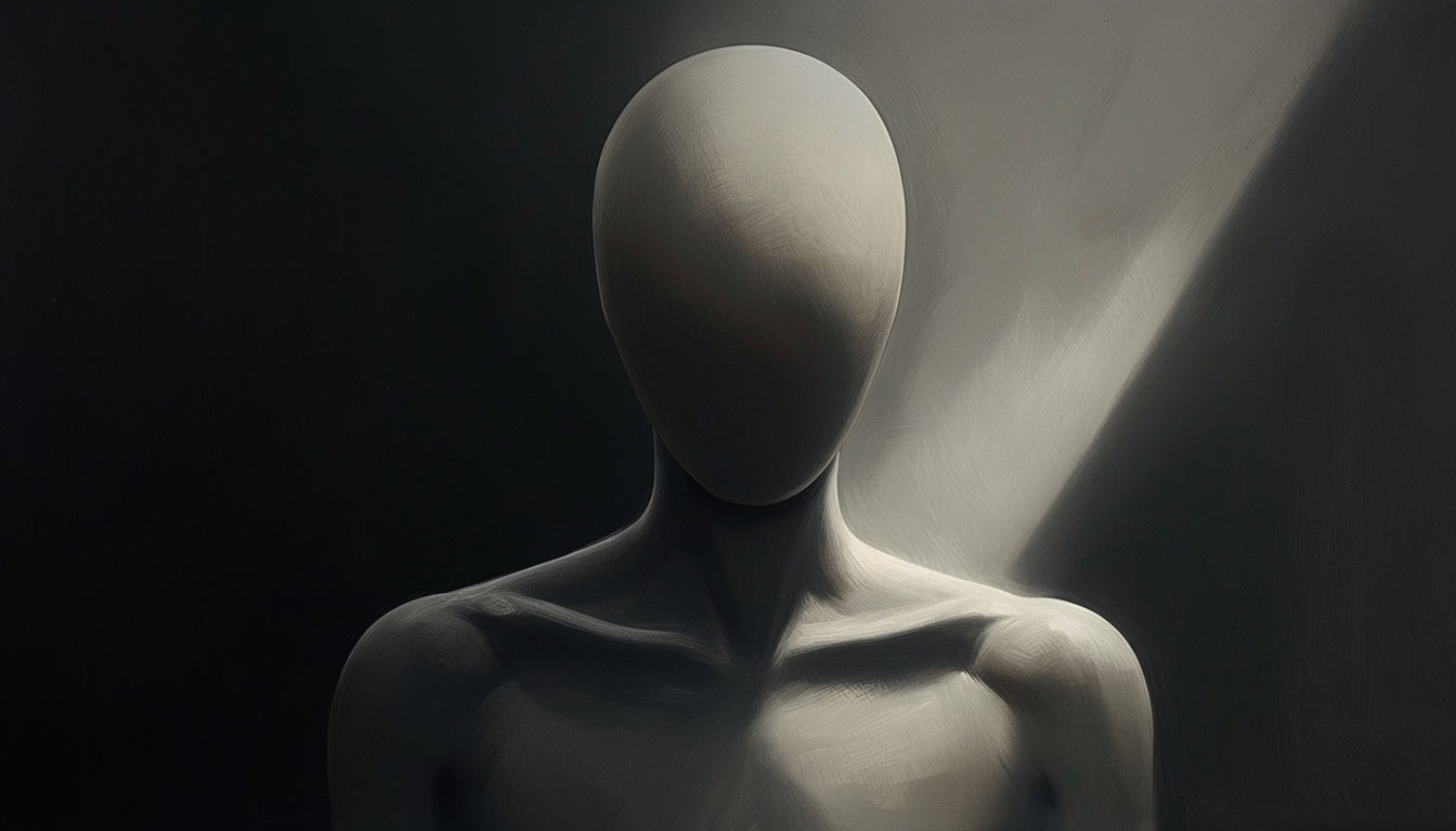 Abstract Surreal Figure with Ethereal Lighting Virtual Background