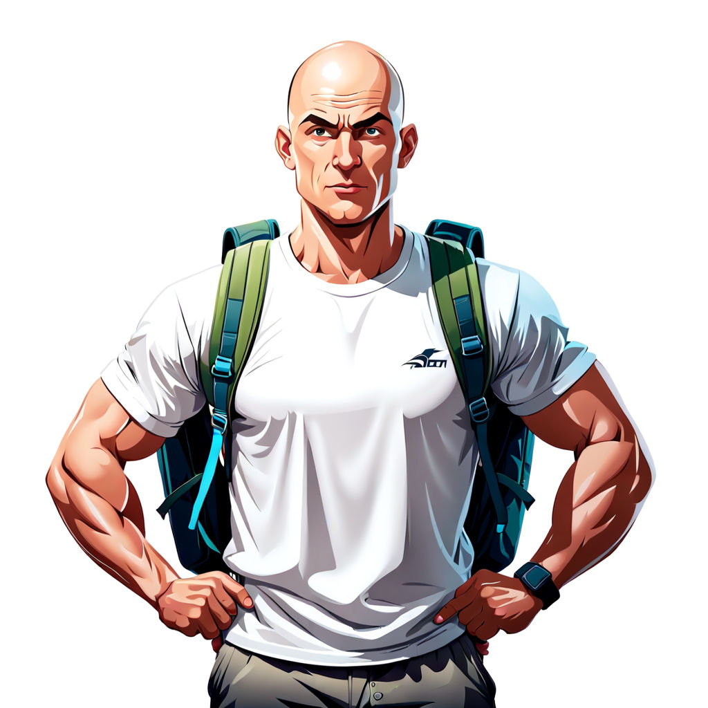 bald muscular man