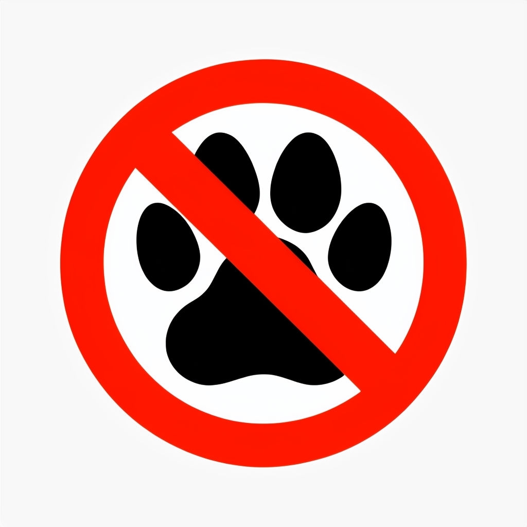 Bold Black Paw Print Prohibition Symbol Sticker