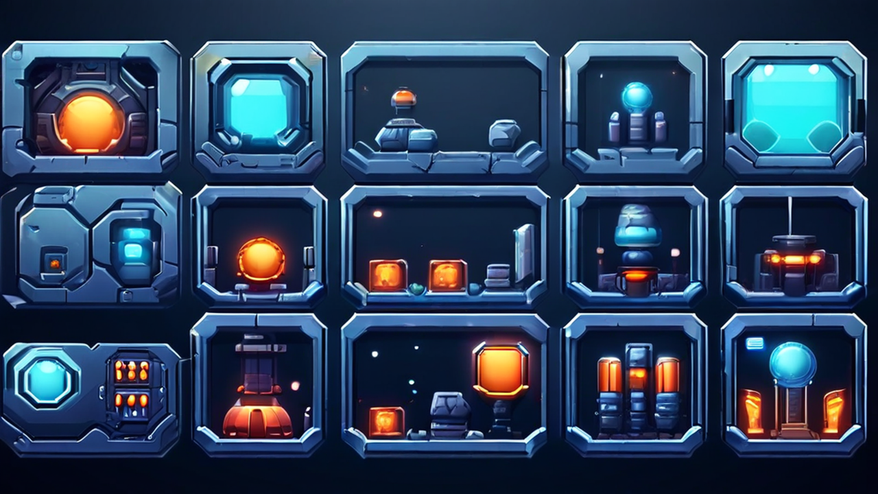 Realistic Tile sprite sheet for 3D platformer game in sci-fi... by ...