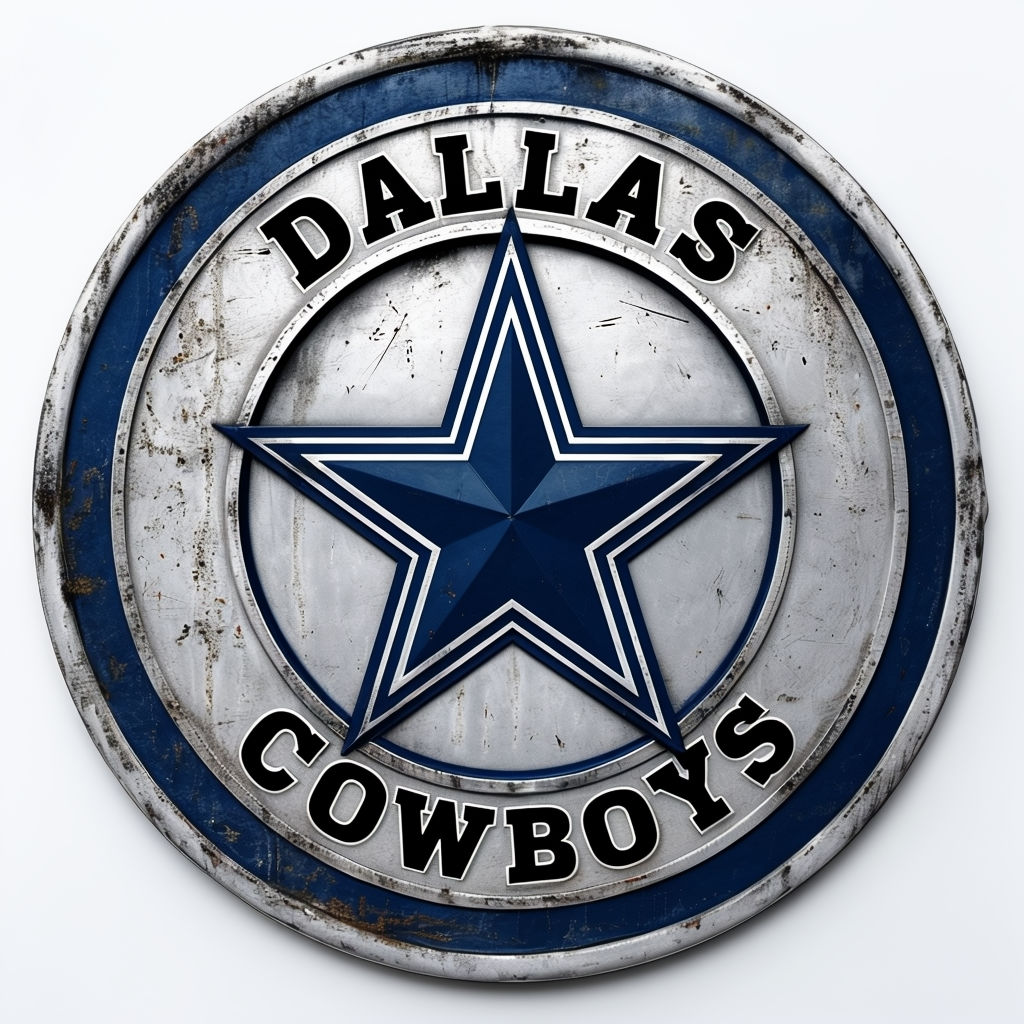 Vintage Dallas Cowboys Emblem sticker Weathered Texture Art