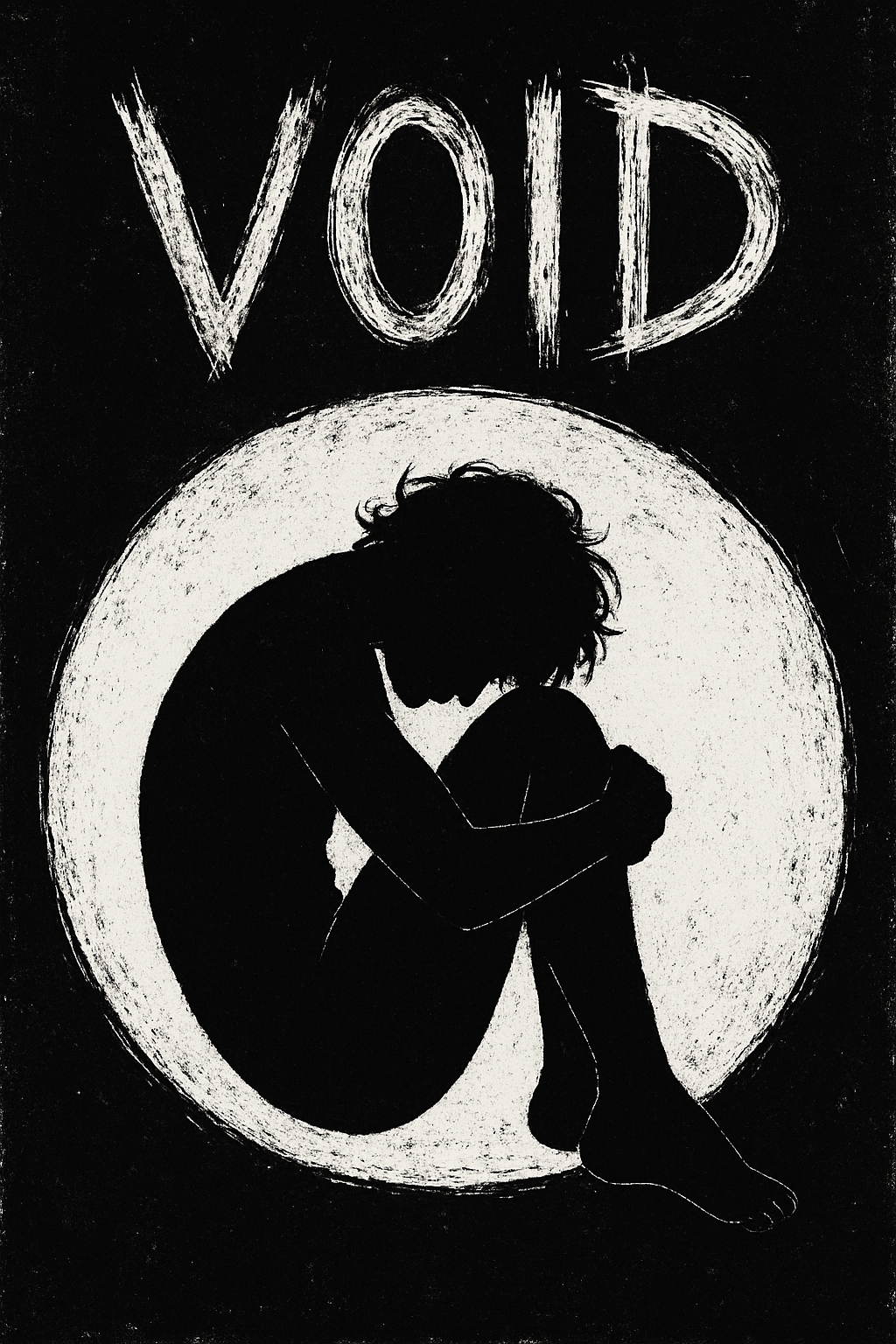 Emotional Black and White Void Illustration T-Shirt