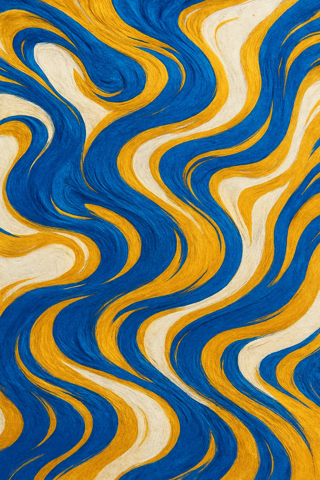 Vibrant Blue and Yellow Abstract Textile Art Phone Case Cover