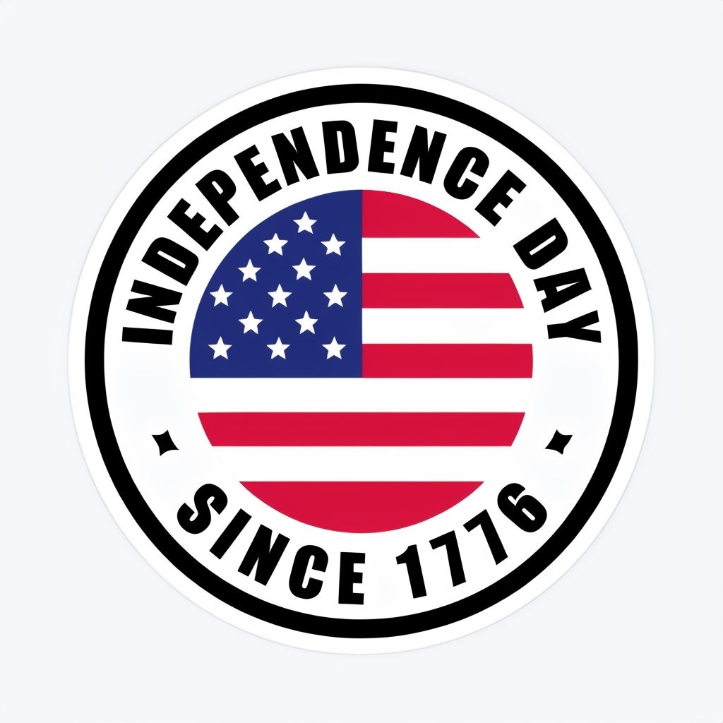 Patriotic Independence Day Emblem T-Shirt