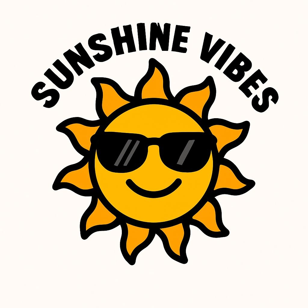 Smiling Cartoon Sun Character with Sunshine Vibes Sticker