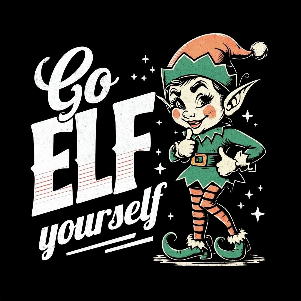 'Go ELF Yourself' Vintage Holiday Humor T-Shirt