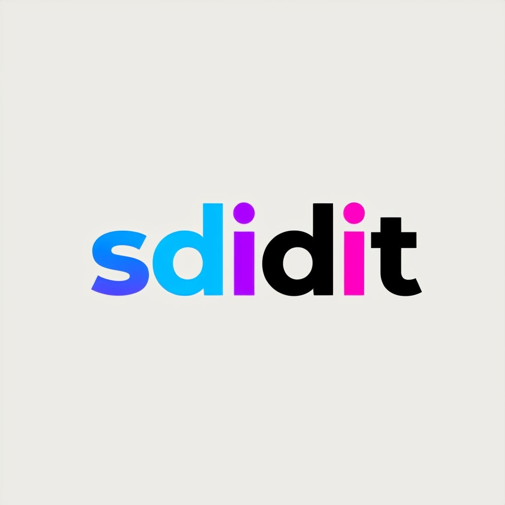 Minimalist Colorful Sdidit Logo Design on Light Gray Background