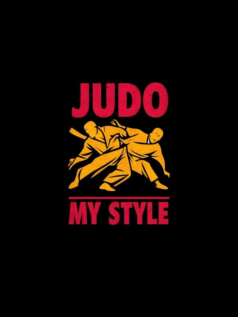 Dynamic Judo Throw Minimalist Logo Design T-Shirt