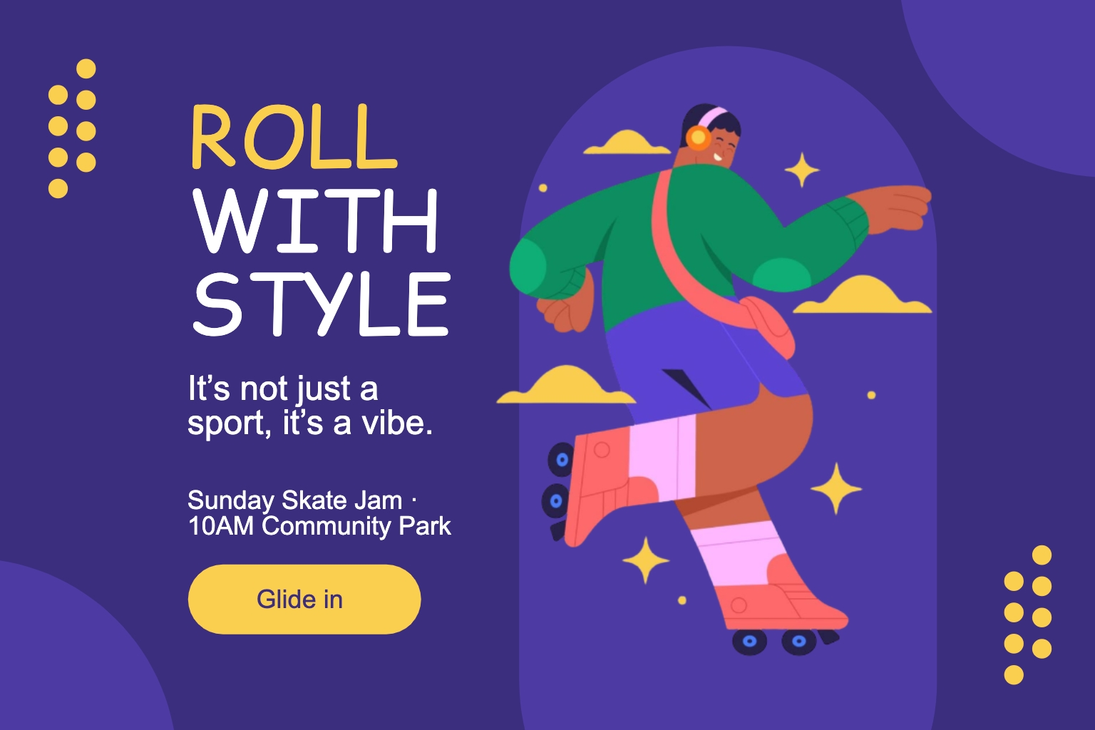 Dynamic Skateboarding Event Banner with Modern Illustration