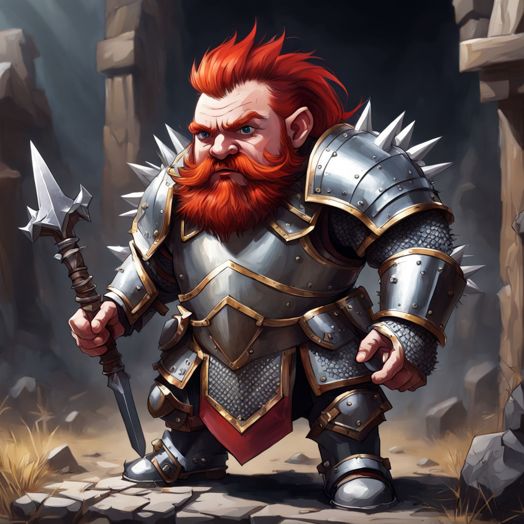 Dwarf using Full plate armor with too many spikes by Joao Gabriel Silva ...