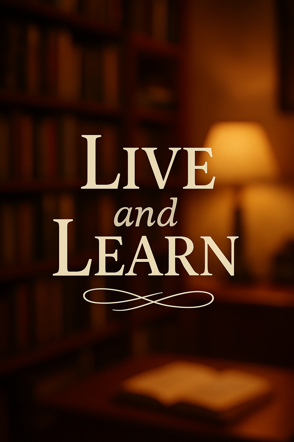 Warm 'Live and Learn' Inspirational Quote in Cozy Room Mobile Wallpaper