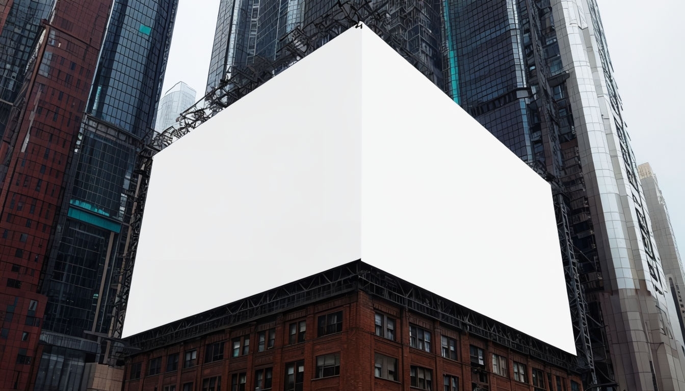Massive Blank Billboard in Urban Landscape Photo Mockup